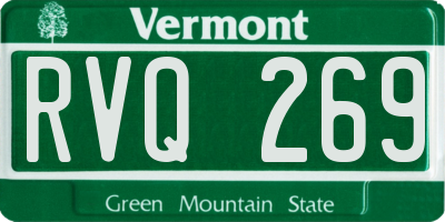 VT license plate RVQ269