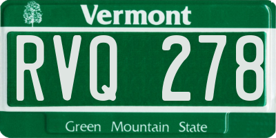 VT license plate RVQ278