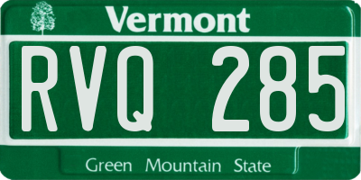 VT license plate RVQ285