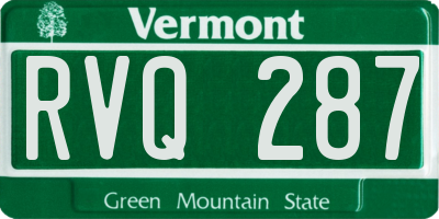 VT license plate RVQ287