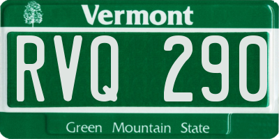 VT license plate RVQ290