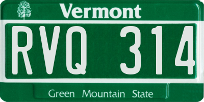 VT license plate RVQ314