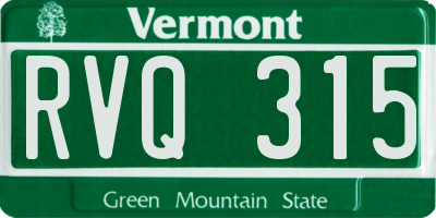 VT license plate RVQ315