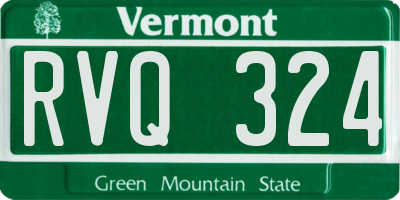 VT license plate RVQ324