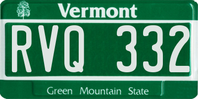 VT license plate RVQ332