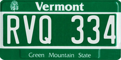 VT license plate RVQ334