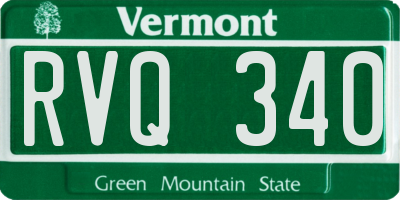 VT license plate RVQ340