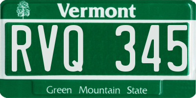 VT license plate RVQ345