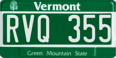 VT license plate RVQ355