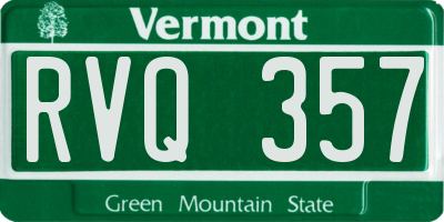 VT license plate RVQ357