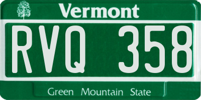 VT license plate RVQ358