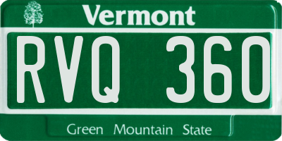 VT license plate RVQ360
