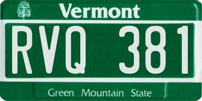 VT license plate RVQ381