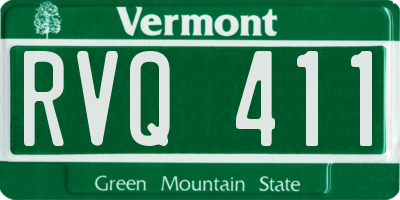 VT license plate RVQ411