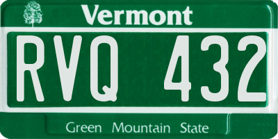 VT license plate RVQ432