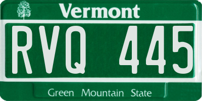 VT license plate RVQ445