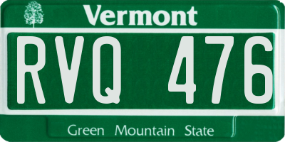 VT license plate RVQ476