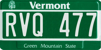 VT license plate RVQ477