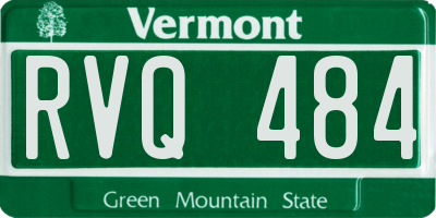 VT license plate RVQ484