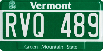 VT license plate RVQ489