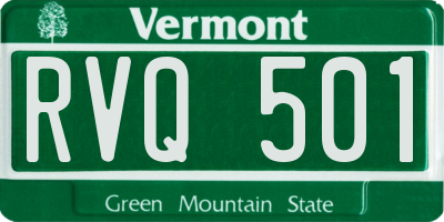 VT license plate RVQ501