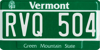 VT license plate RVQ504