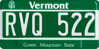 VT license plate RVQ522