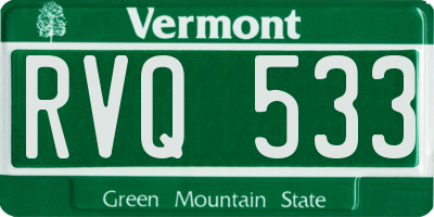 VT license plate RVQ533