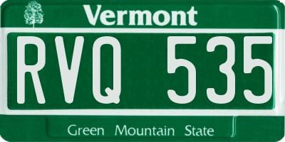 VT license plate RVQ535