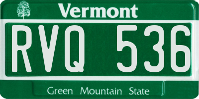 VT license plate RVQ536