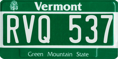 VT license plate RVQ537