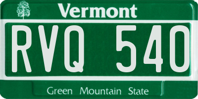 VT license plate RVQ540