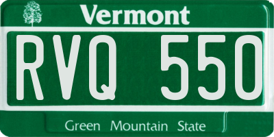 VT license plate RVQ550