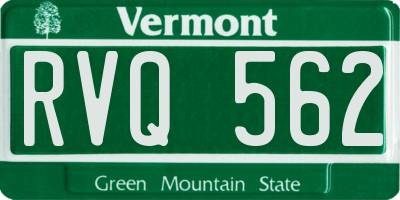 VT license plate RVQ562