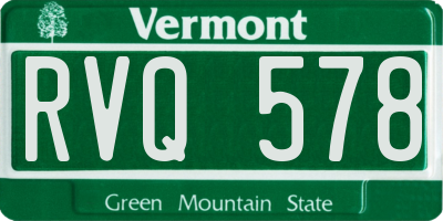 VT license plate RVQ578