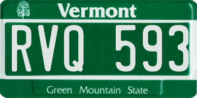 VT license plate RVQ593