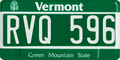 VT license plate RVQ596