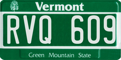 VT license plate RVQ609