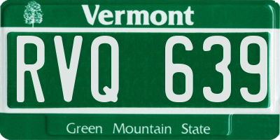 VT license plate RVQ639