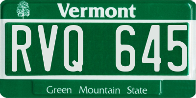 VT license plate RVQ645