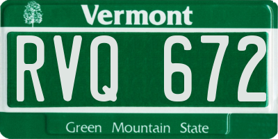 VT license plate RVQ672