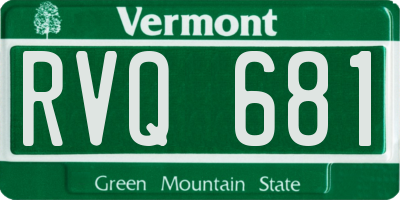 VT license plate RVQ681