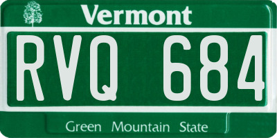VT license plate RVQ684