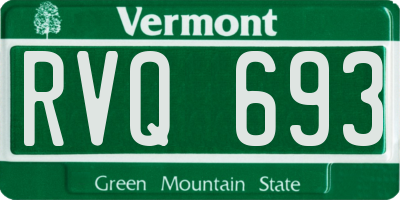 VT license plate RVQ693