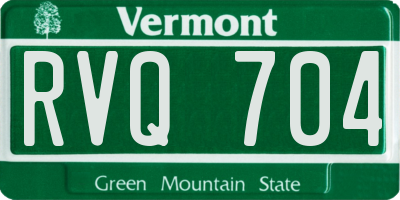 VT license plate RVQ704