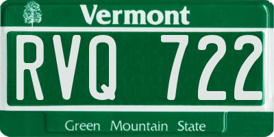 VT license plate RVQ722
