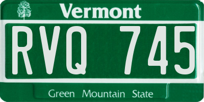 VT license plate RVQ745