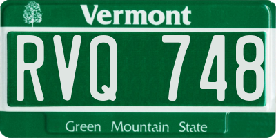 VT license plate RVQ748