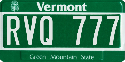 VT license plate RVQ777