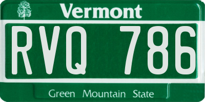 VT license plate RVQ786